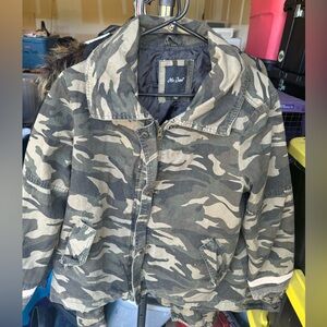 Me Jane Camo Lightweight Ladies Jacket With Sequined Tiger Design